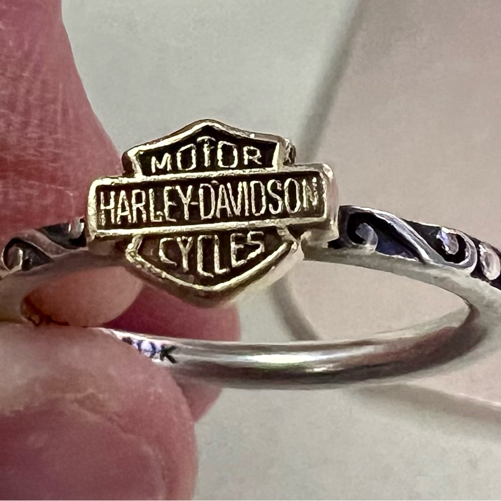 Harley-Davidson Silver Band With Gold Accent